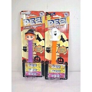 2 Halloween Pez Candy Dispenser Ghost Witch Sealed